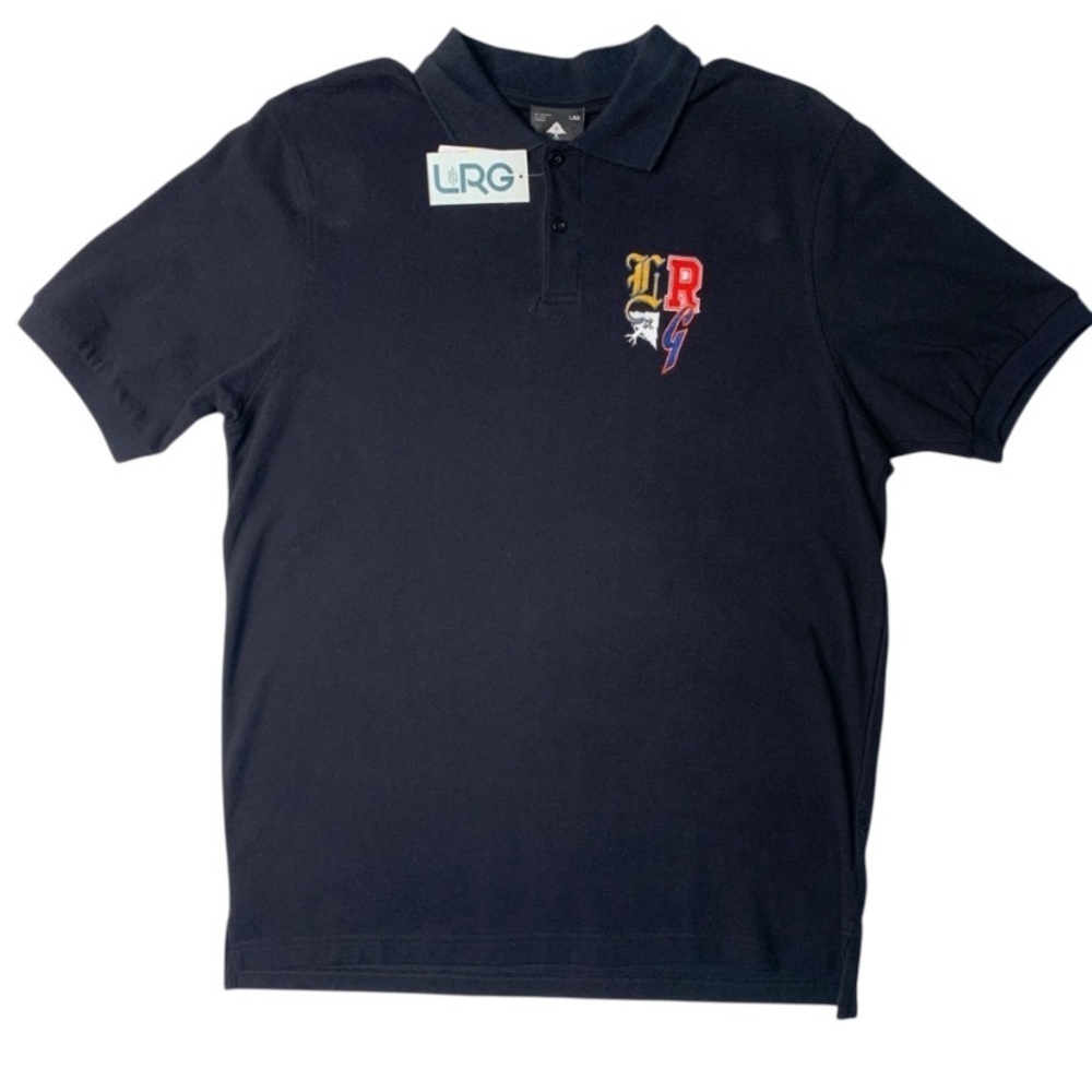 LRG Men's Black Polo Shirt Sz Large